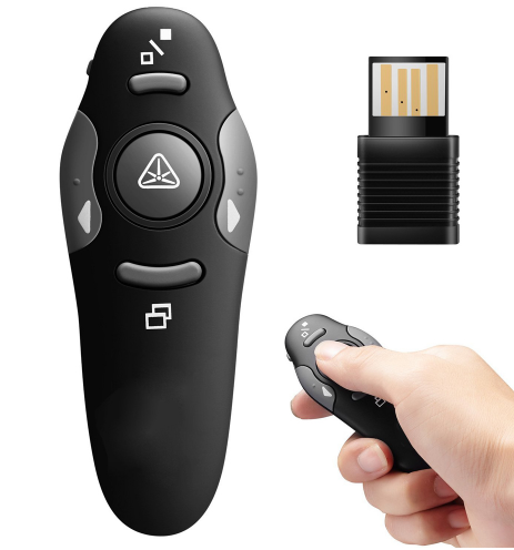 2.4 GHz Wireless Remote Presenter: Laser Pointer and Clicker