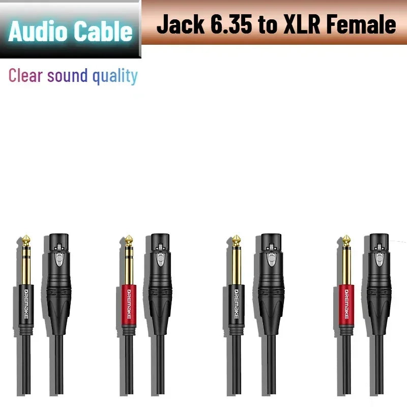 DREMAKE 6.35mm (1/4 Inch) TS/TRS Jack to XLR Female Cable