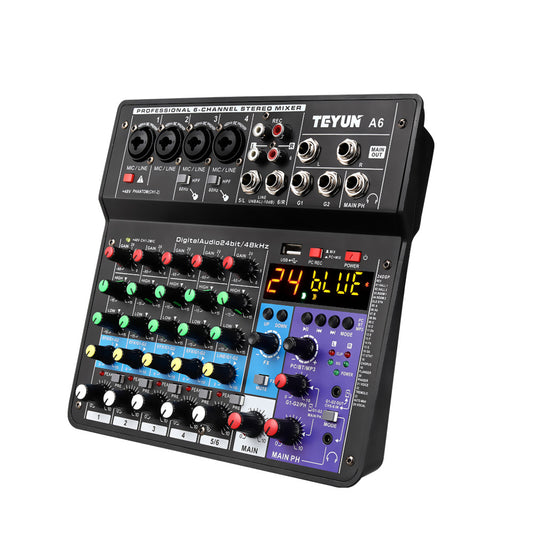 Teyun A6 6-Channel Audio Mixer