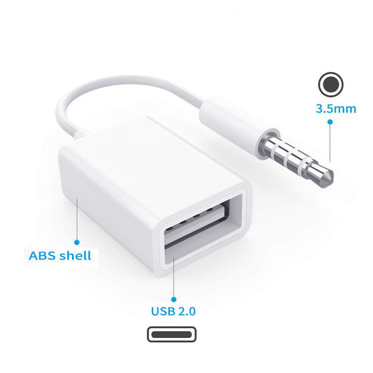 3.5mm Male AUX To USB 2.0 Female Converter