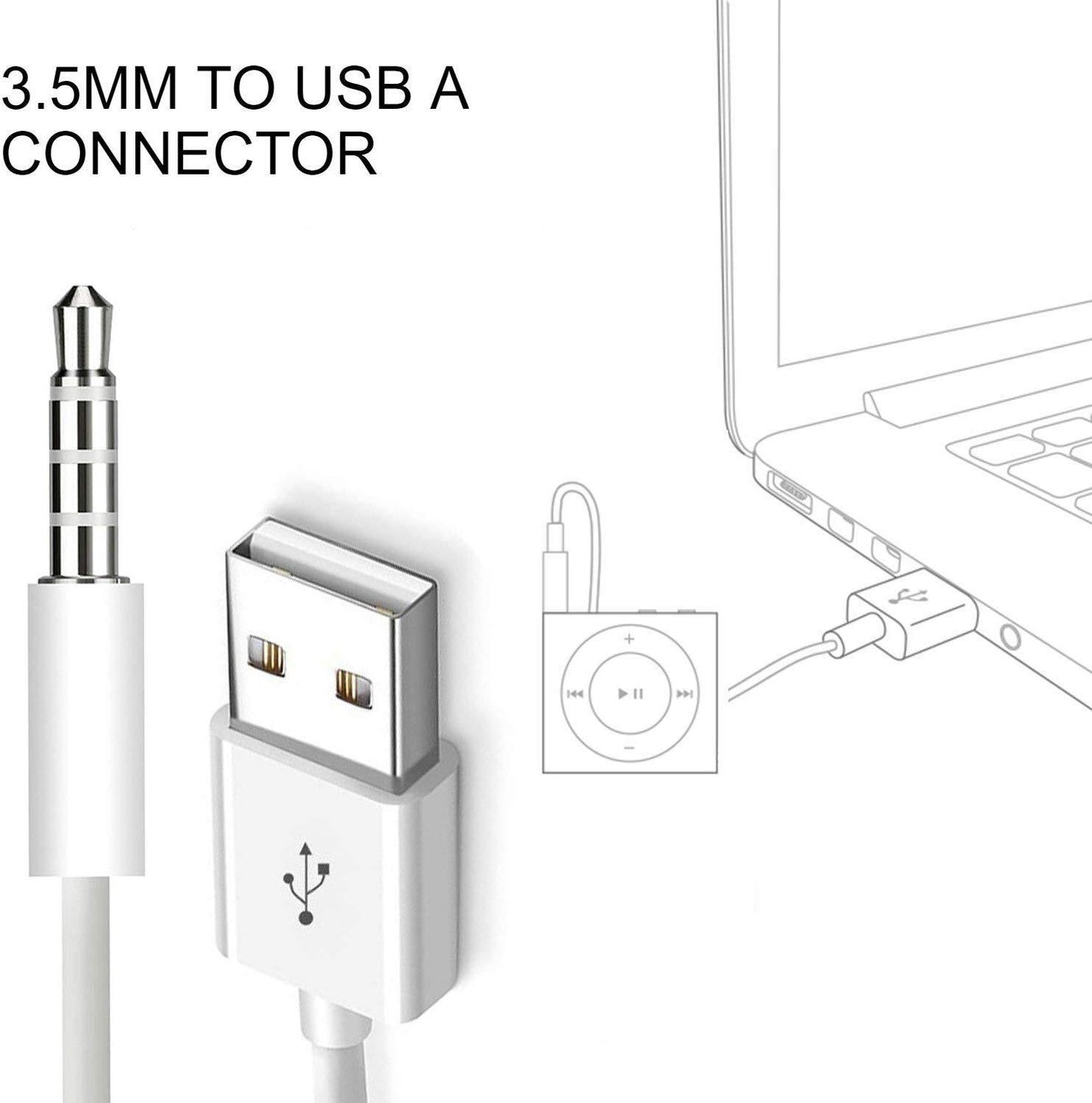 3.5mm Male AUX To USB 2.0 Female Converter
