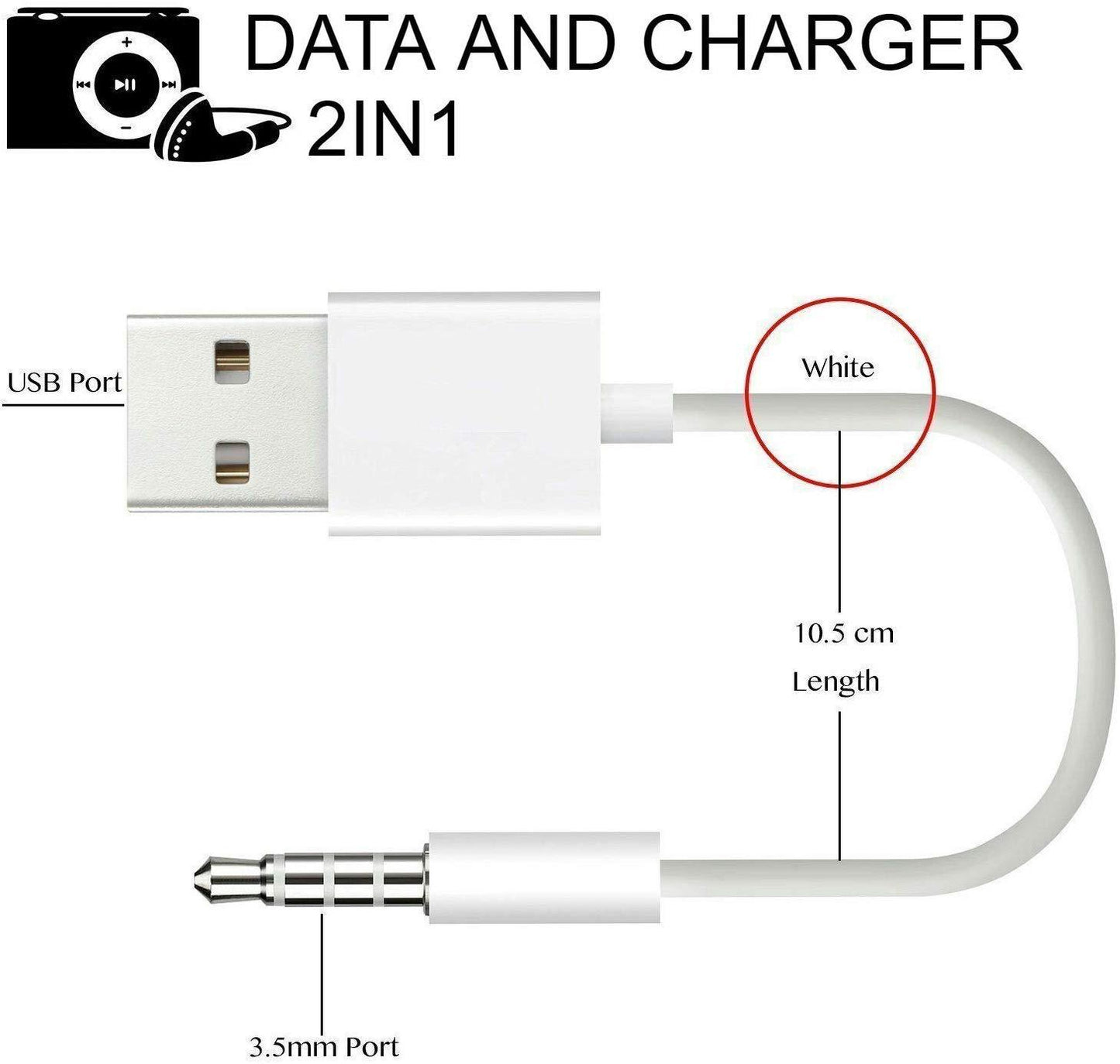 3.5mm Male AUX To USB 2.0 Female Converter