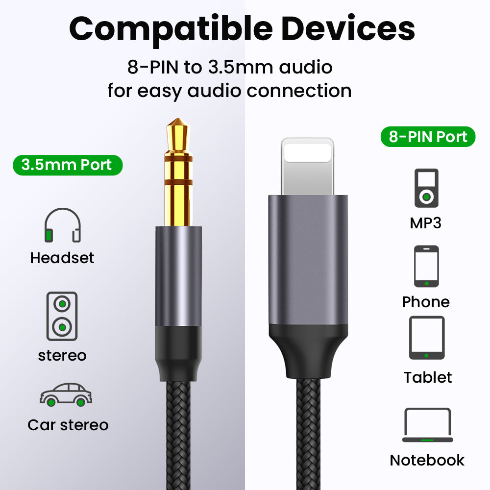 Lightning to 3.5mm Aux Audio Cable