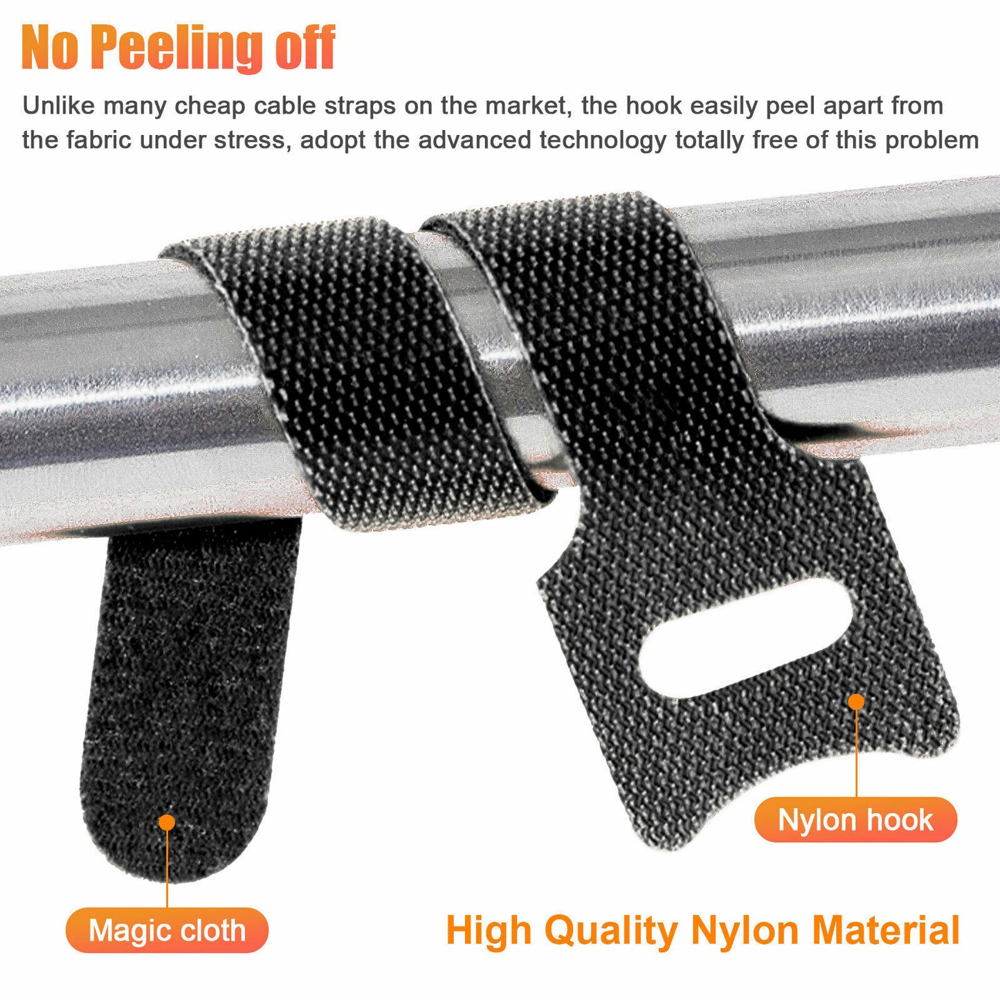 100pcs Hook and Loop Fastener (Velcro) Cable Ties