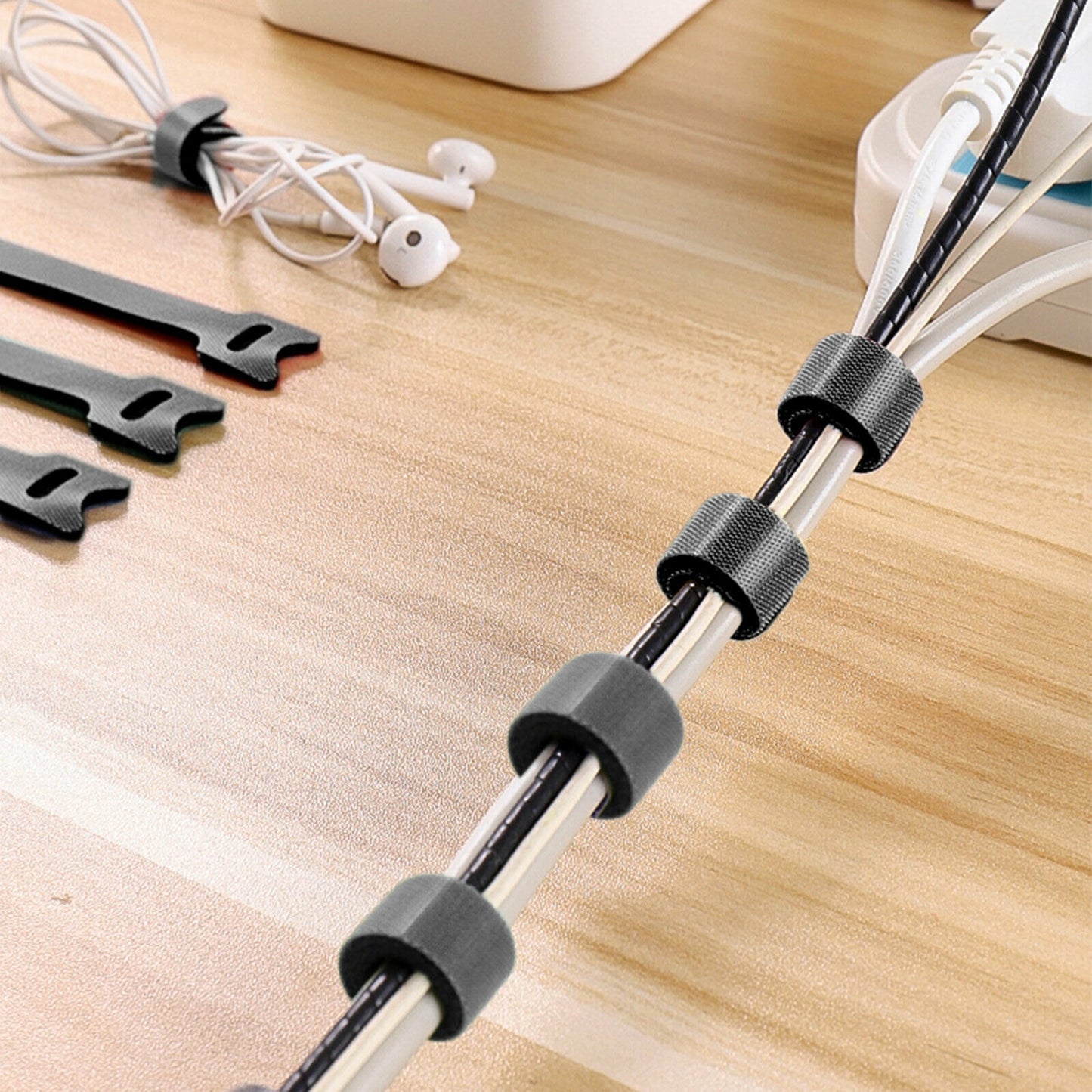 100pcs Hook and Loop Fastener (Velcro) Cable Ties