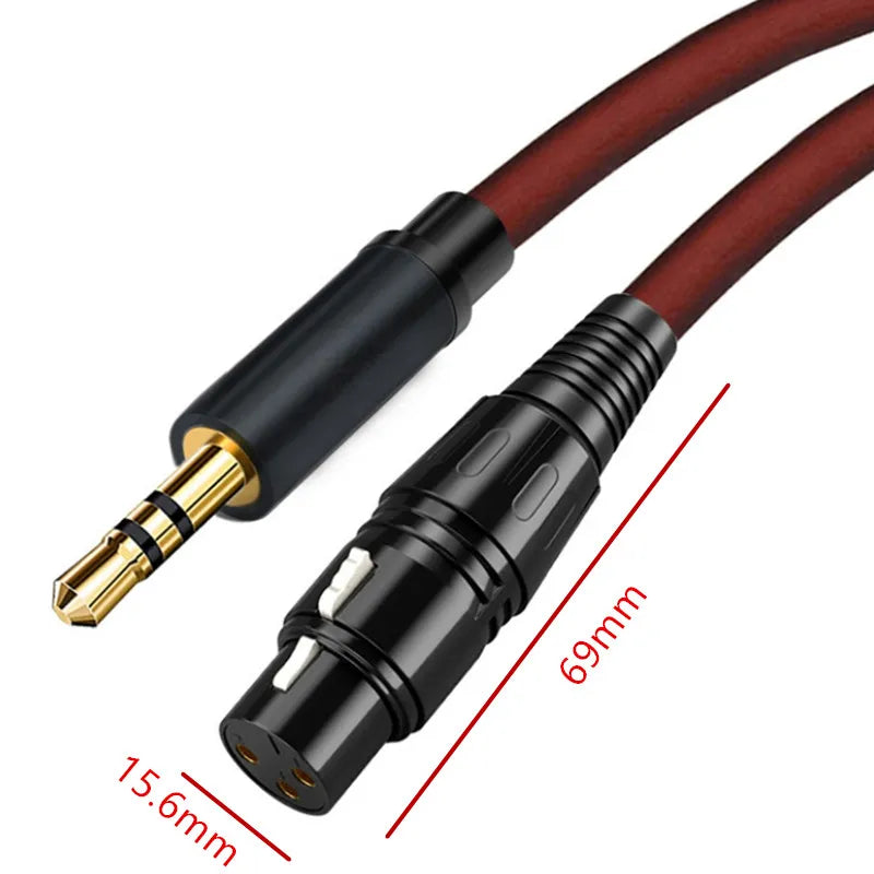 XLR Female To 3.5mm (1/8 Inch) Stereo Audio Cable