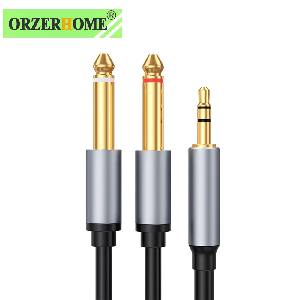 ORZERHOME 1/8" (3.5mm) TRS to Dual 1/4" (6.35mm) TS Jack Audio Cable
