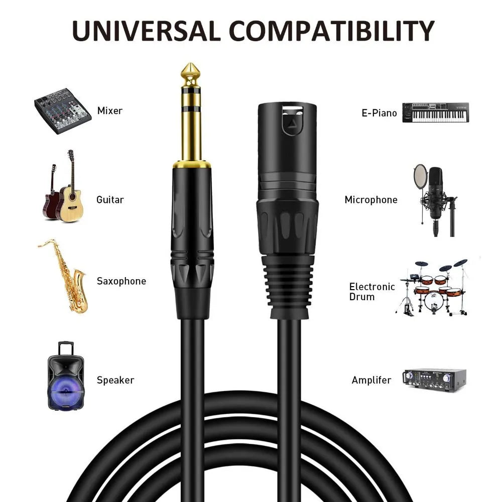 LONGPEAN XLR 3-Pin Male to TRS 1/4 Inch Jack Audio Cable