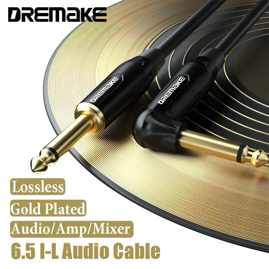 DREMAKE 1/4'' Male to 1/4'' Male Audio Patch Cable [TS & TRS]