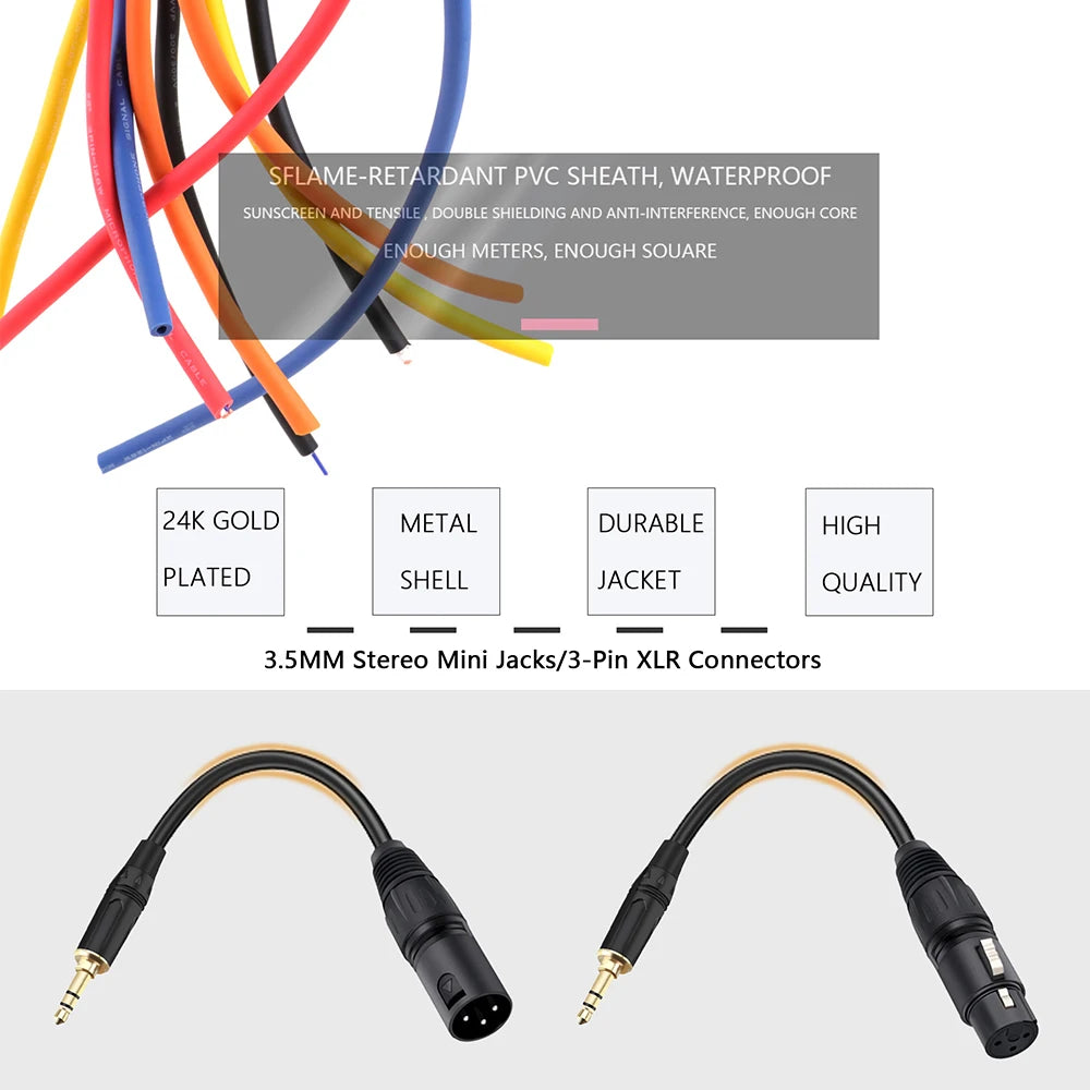 XLR To 3.5mm (1/8 Inch) Stereo Audio Cable